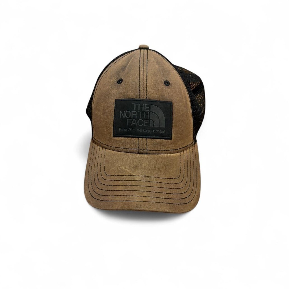 The North Face Brown Black Trucker Snapback Hat Fine Alpine Equipment Cap